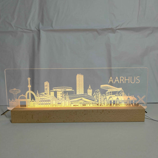 Aarhus Skyline - fra serien "Danske byer i lys" DK produceret akryl lys