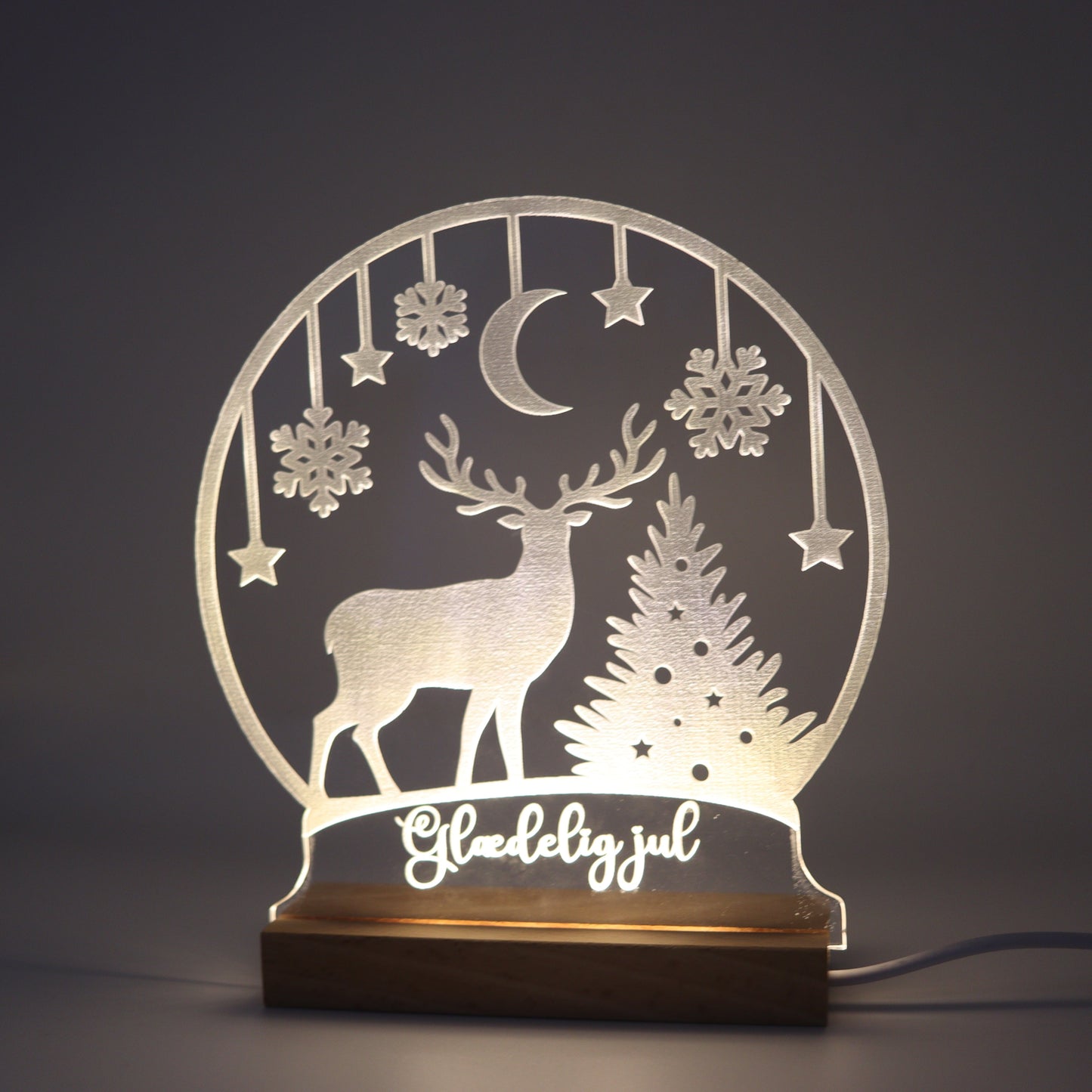 Julelys på LED fod - Rensdyr - Dansk produceret