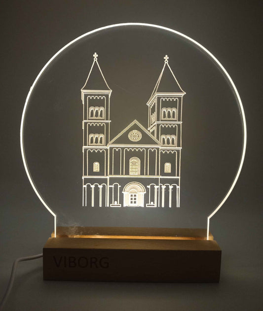 Viborg Domkirke på LED fod - 20 cm - Dansk produceret