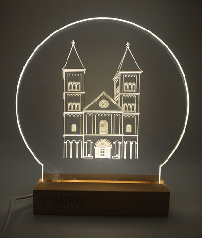 Viborg Domkirke på LED fod - 20 cm - Dansk produceret