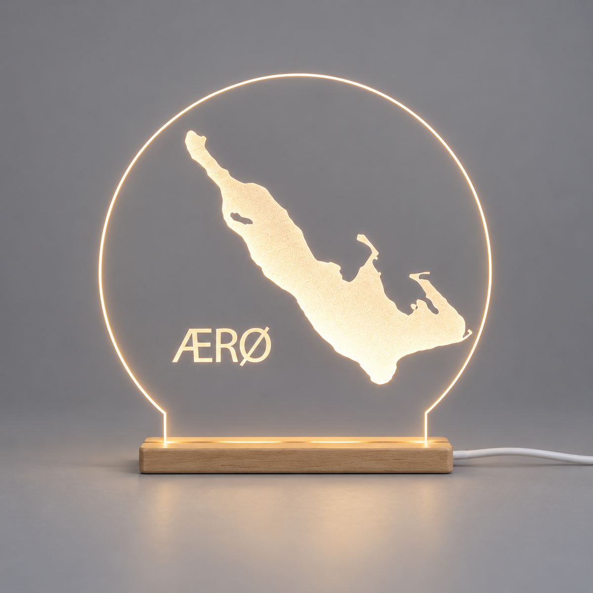 Ærø 15 cm - LED lys fra Dejligelys på grå baggrund