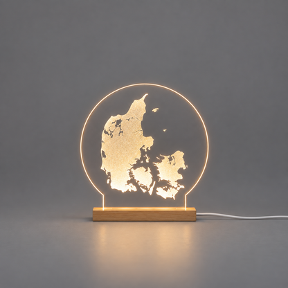 Danmark 15 cm - LED lys fra Dejligelys på grå baggrund