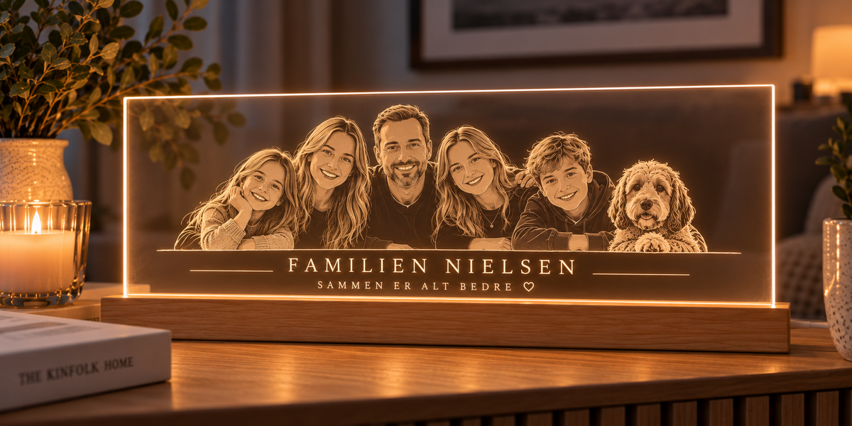 Personligt panorama-fotolys fra Dejligelys, tændt i hjemmet - eksempel 3