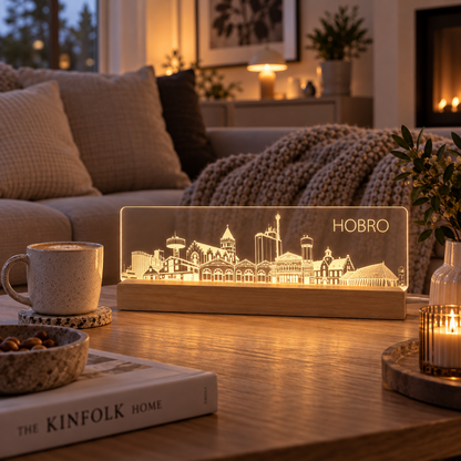 Hobro Skyline LED lys - hyggelig stemning i stuen - Dejligelys.dk