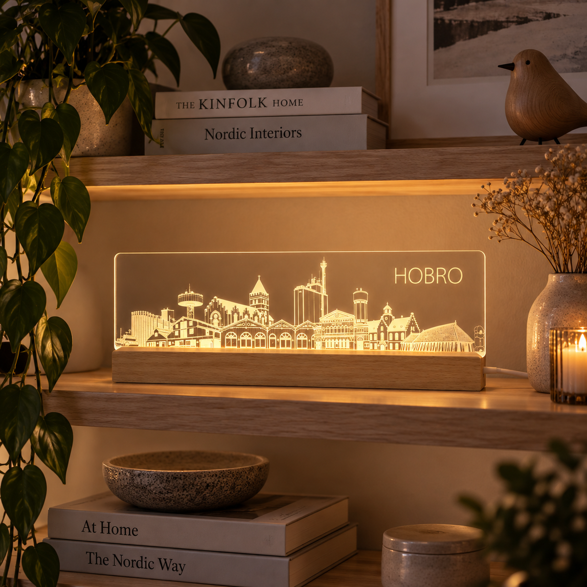 Hobro Skyline LED lys på hylde - Dejligelys.dk