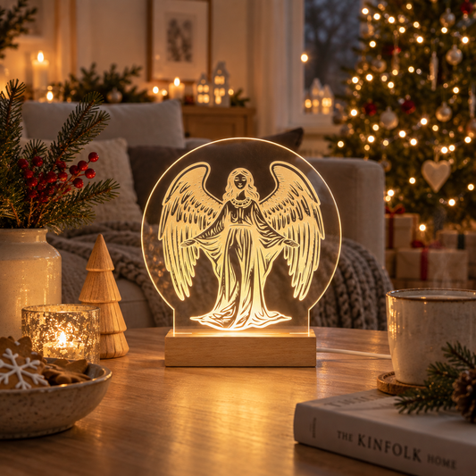 Julelys engel 15 cm - LED lys fra Dejligelys i julestemning