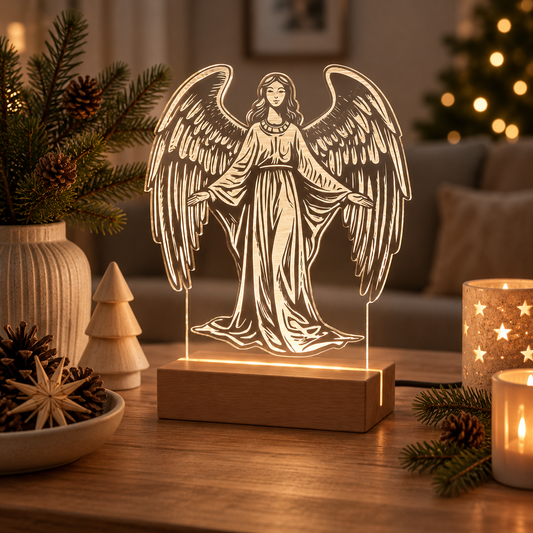 Julelys engel 20 cm - LED julelys dansk produceret