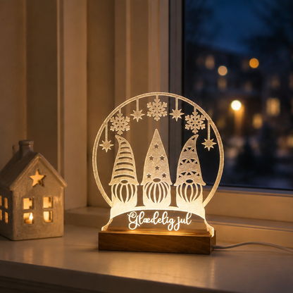 Julelys på LED fod - Nisser - Dansk produceret