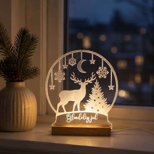 Julelys på LED fod - Rensdyr - Dansk produceret - Dejligelys.dk
