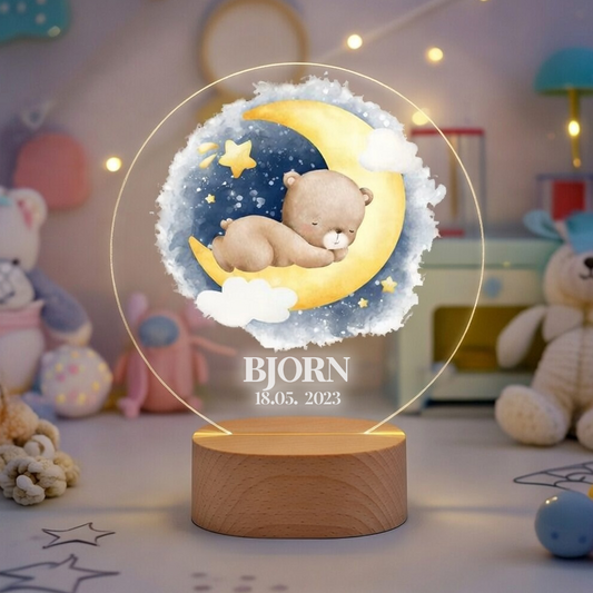 Bamse LED lampe med navn