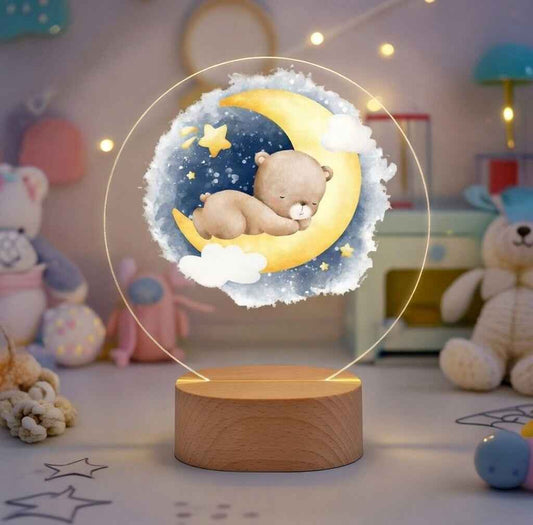 Bamse LED lampe med navn