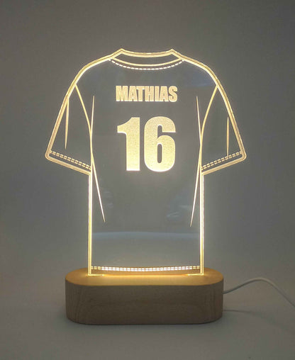Sportstema LED lampe med navn