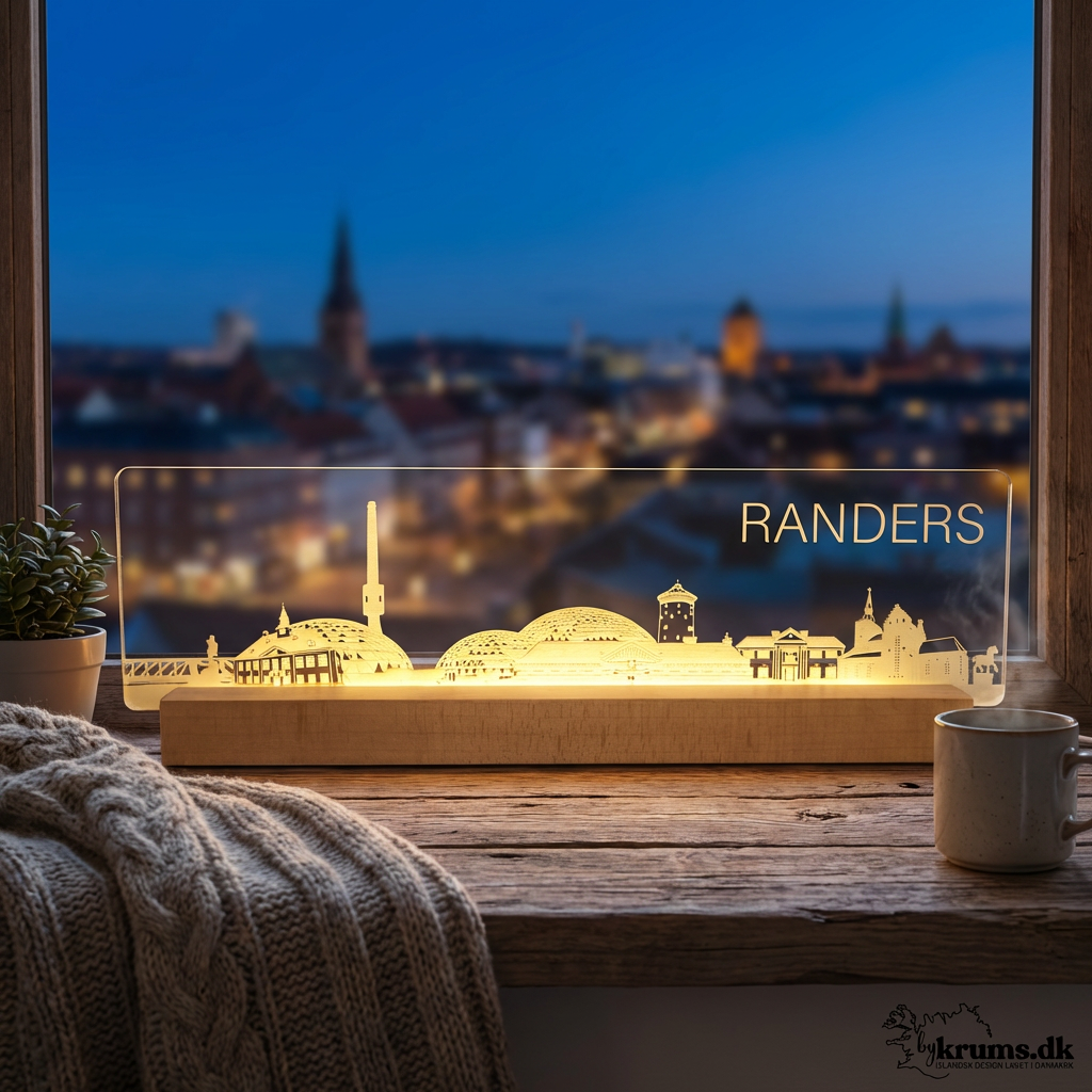 Randers Skyline - i serien "Danske byer i lys" DK produceret akryl lys