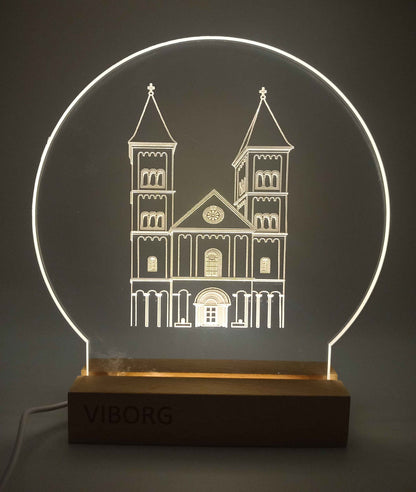 Viborg Domkirke på LED fod - 20 cm - Dansk produceret